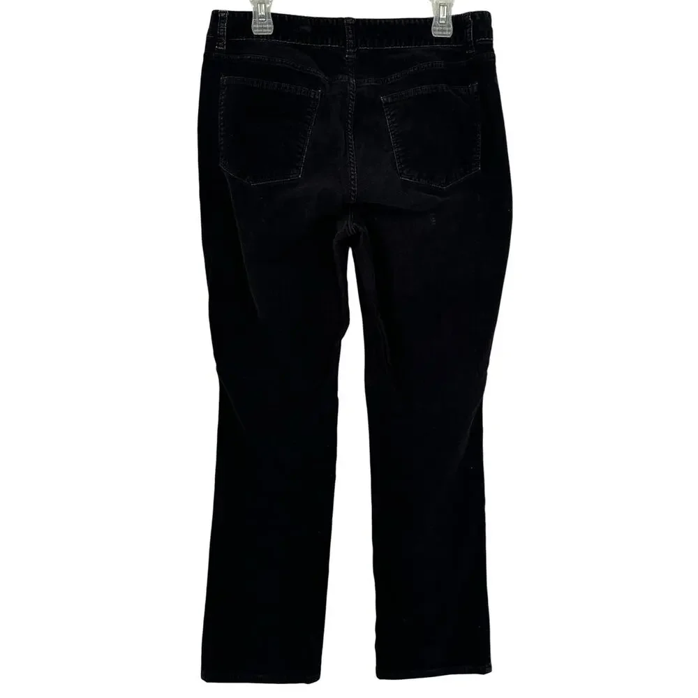 Talbots Curvy Straight Leg Corduroy Pants Black Size 12